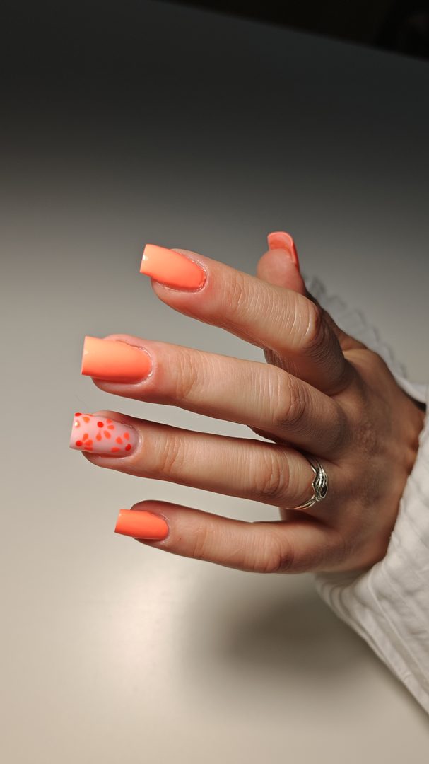 Ongles corail mat — ElymNails