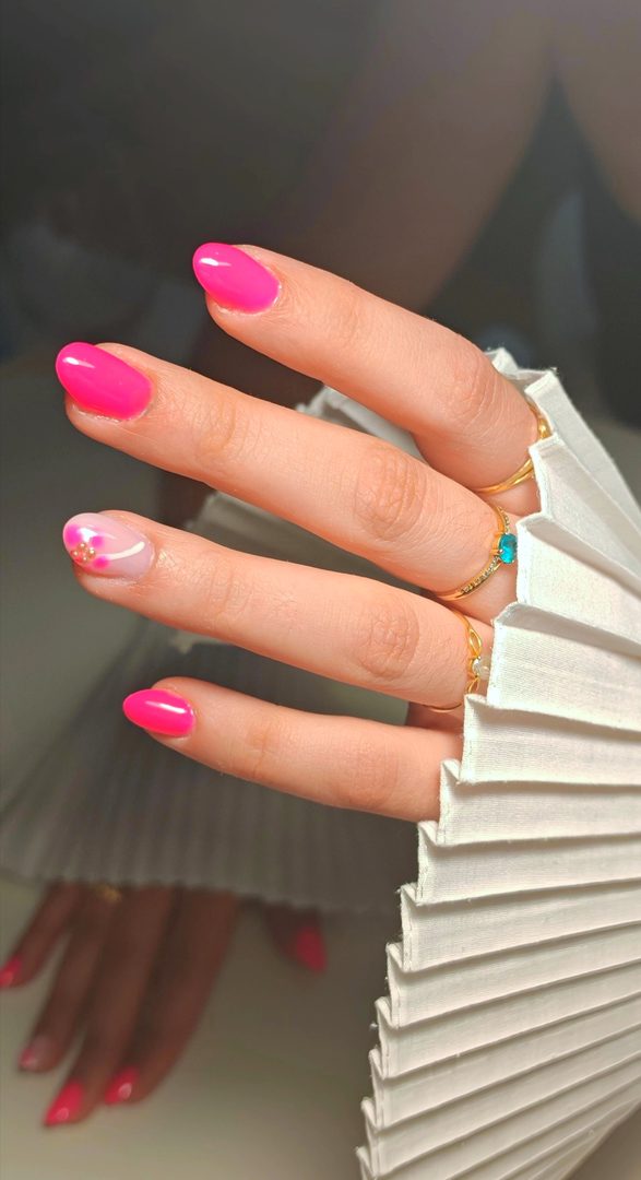 Ongles rose vif — ElymNails
